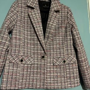 SELLING BAGATELLE METALLIC BLAZER FOR WOMEN SIZE MEDIUM COLOR PINK /CREAM